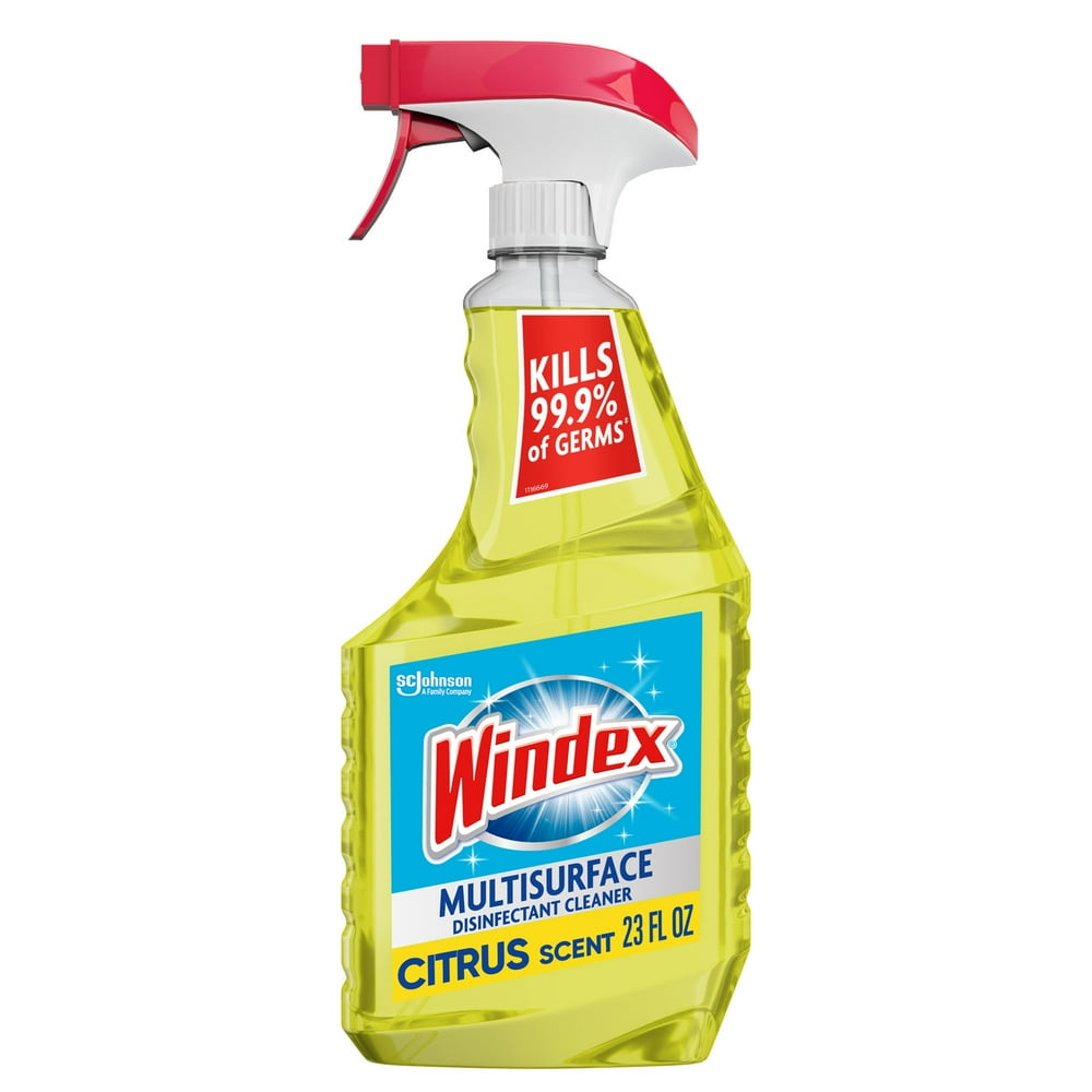 Windex Disinfectant Cleaner MultiSurface Citrus Fresh, Spray Bottle, 23 fl oz