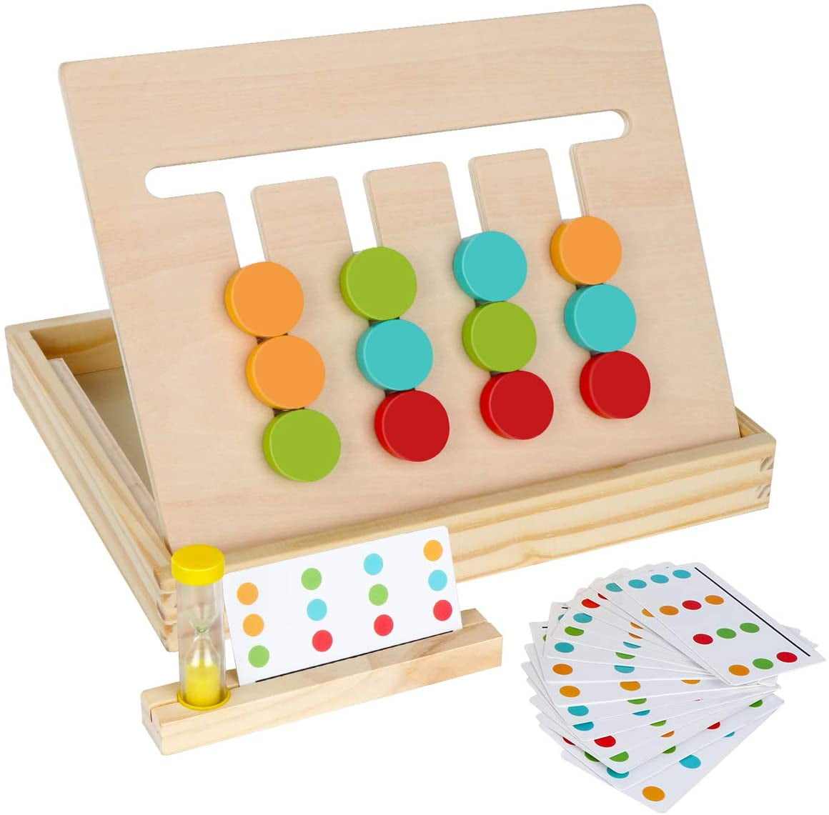 ANTIC DUCK  Wooden Jigsaw Puzzle Toys Montessori Learning Slide Puzzle Color & Shape Sorting Toys Logic Game Toys for Toddlers Boys and Girls Age 3 4 5 6 Years Old