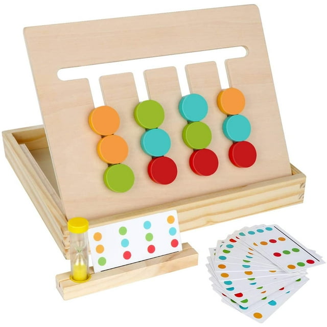 JM Montessori aprendió a combinar colores y formas, rompecabezas de patineta con juguetes para el cerebro, juegos de lógica, educación temprana, juguetes de madera, niños y niñas, 3, 4, 5, 6, 7 años, juguetes de viaje, regalos de cumpleaños para niños. JM
