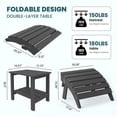 thumbnail image 3 of JUSTLET 5-Piece Adirondack Chair Set W/ Ottoman and Side Table, Adjustable Backrest Adirondack Chair, Gray, 3 of 8