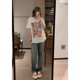 thumbnail image 2 of Pantalones vaqueros de estilo coreano para mujer, Jeans de nicho con piernas anchas, moda urbana informal, pantalones de cintura alta, moda de cintura Natural, 2 of 5