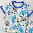 thumbnail image 5 of Atogsazn Toddler Baby Boys Pajamas Clothes Set Kids Cute Print Short Sleeve Tshirt Shorts Outfits Summer Pjs Sleepwear Light Blue 12-18 Months, 5 of 5