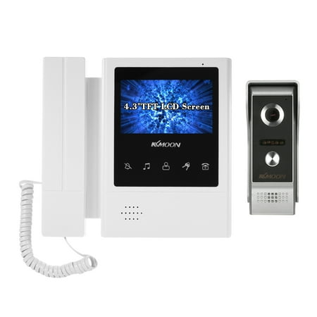 3 Apartment Intercom KKmoon 4.3 Inch LCD Monitor Wired Video Intercom Doorbell Kits Support Night Vision Camera Two-way Audio Rainproof for Video Door Phone Intercom System ()