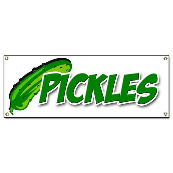 PICKLES BANNER SIGN sour fried dill kosher pickle