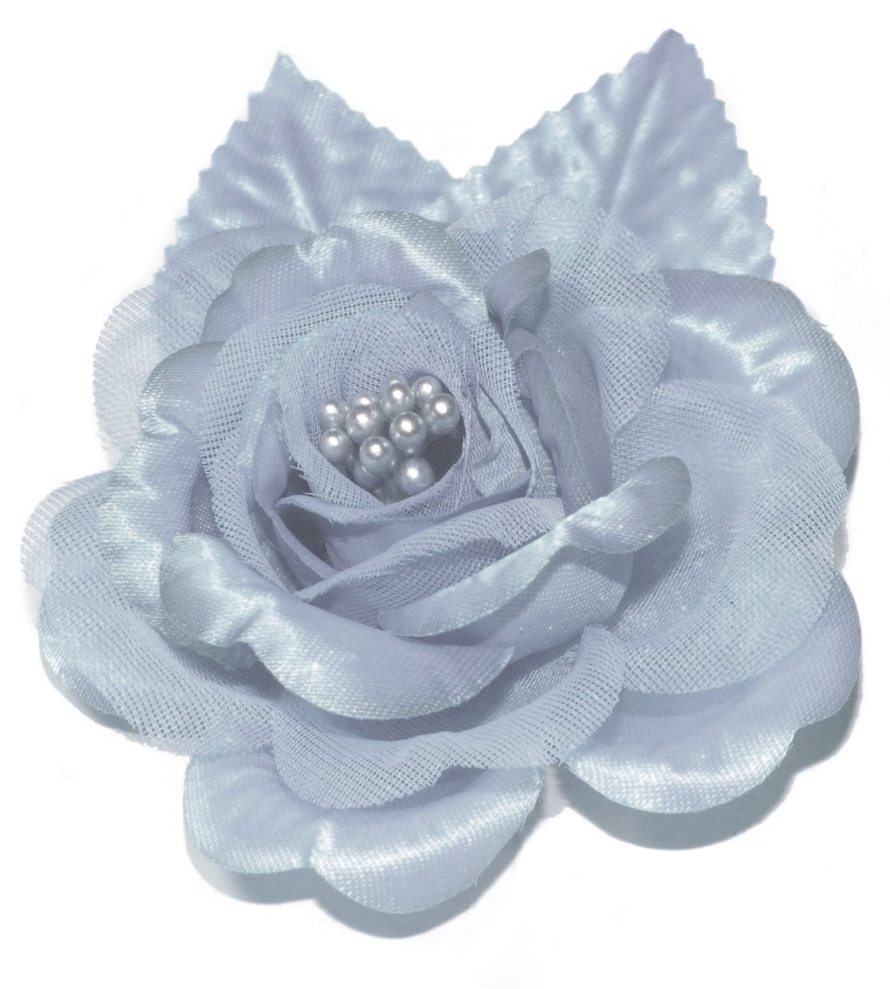 12 silk roses wedding favor flower corsage light blue 2.75" 