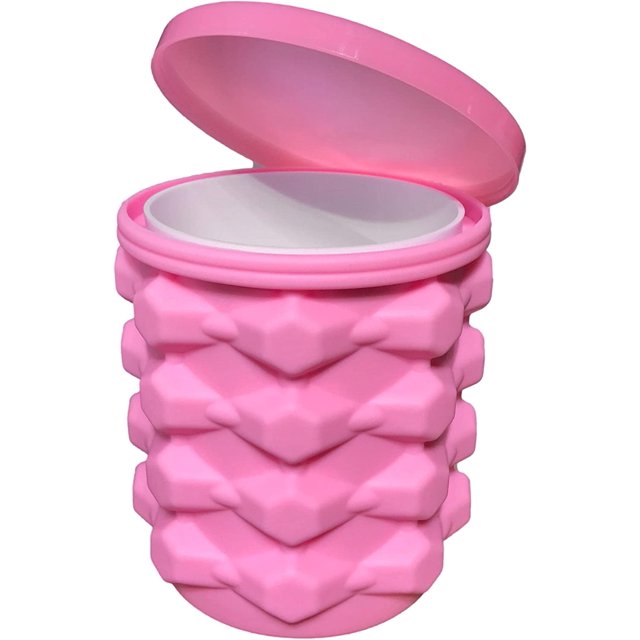 Large Silicone Ice Bucket, Ice Cube Maker (2 in 1), Ice Freezer Tray