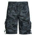 thumbnail image 3 of Jinhomg Men's Camo Cargo Shorts Big and Tall Comfy Mid Waist Cotton Shorts Outdoor Multi-Pocket Tactical Shorts Outdoor Hiking Running Shorts Deals of The Day Black XL, 3 of 6