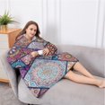 thumbnail image 5 of Oversized Wearable Blanket Hoodie,Multicolor Ethnic Mandala Pattern Sherpa Blanket Hoodie with Super Pockets,Super Warm Fuzzy Pullover for Women & Men, 5 of 6