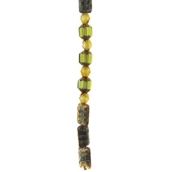 Autumn Green Czech Glass Bead Mix - 11mm by Bead Landing