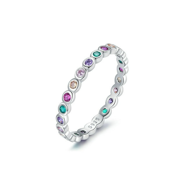 Anillo de mujer Sonducket Acero inoxidable Chapado en plata Tipo 1 Tamaño 9