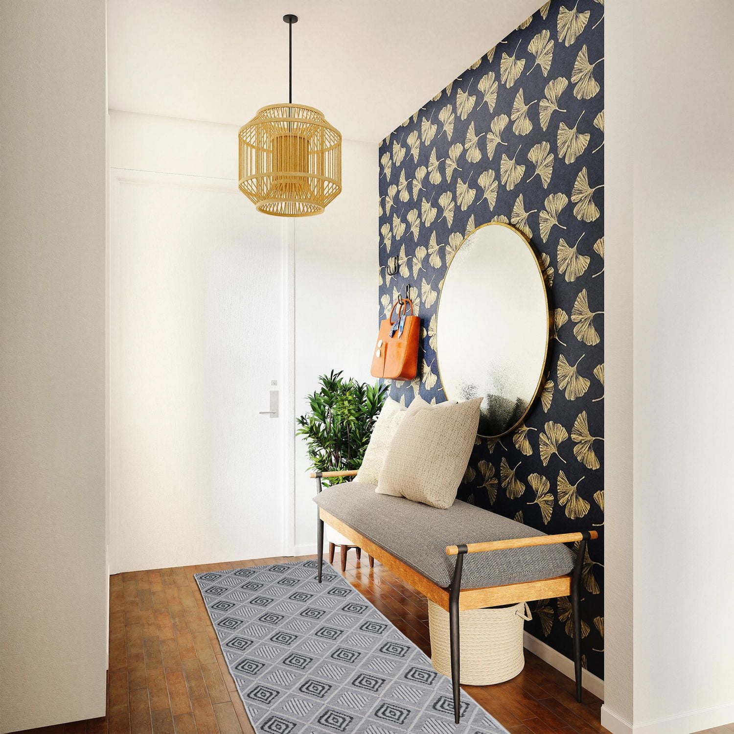 Tapis de couloir Mirage Marko crème et gris 2 pi x 10 pi