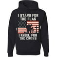 thumbnail image 2 of Tee Hunt I Stand for The Flag I Kneel for The Cross Hoodie Patriotic Military, 2 of 3