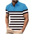 thumbnail image 2 of Blusa y camisa de manga corta con cuello vuelto para hombre, blusa de manga larga con solapa y botones estampados, blusa de poliéster para hombre, 2 of 3