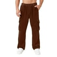 thumbnail image 6 of XIYON Men's Cargo Pants Solid Color Side Pocket Design For Men Casual Trend Loose And Comfortable Business Sports Pants Trousers Relaxed Fit, 6 of 6