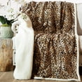 thumbnail image 3 of CARSTENS, INC. Ultra Premium Super Soft Plush Sherpa Fleece Oversized Throw Blanket 54" x 68", Leopard, 3 of 5