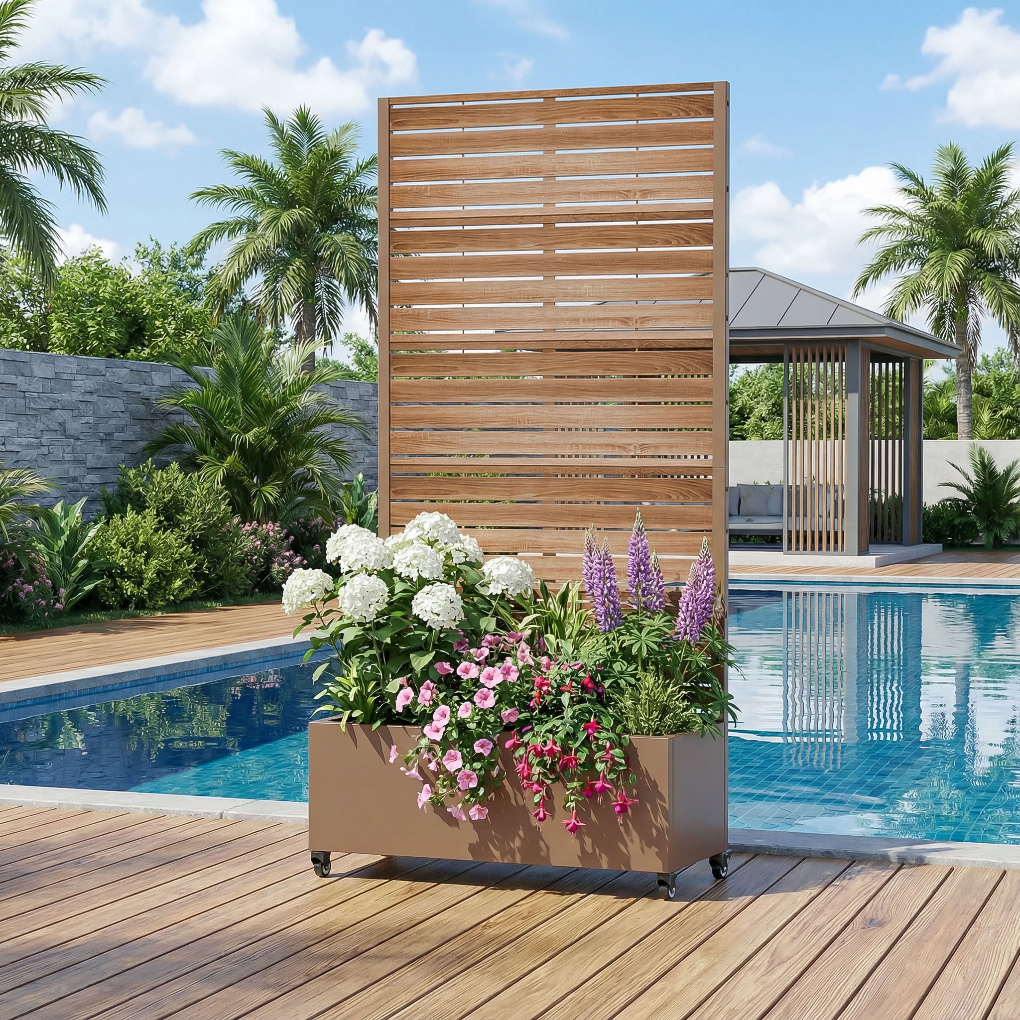 MAYEERTY 72*35in Outdoor Metal Planter Box, Heavy Gauge Metal Planter, Outdoor Raised Planter Box for Balcony, Garden, Yard