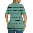 thumbnail image 5 of ylioge Oversized T Shirts for Women Plus Size XL-5X Short Sleeve V Neck Tees Tops Womens Casual Stripe Printed Pullover Going-Out Loungewear Blouses, 5 of 6
