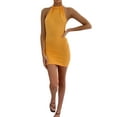 thumbnail image 2 of Wangscanis Robe d'Été Tricotée pour Femme, Jupe Dos Nu à Col Noué de Couleur Unie, 2 of 9