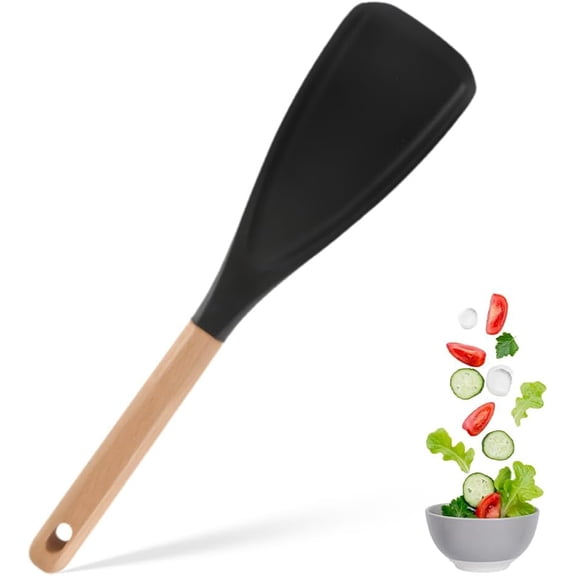 Yippzo Cedar and Ash Spoon, Cedar and Ash Spoonula, Multifunction Spatula Cooking Spoon for Mixing, Scoop and Scrape