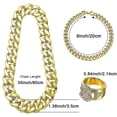 thumbnail image 5 of Kit de Disfraz de Hip Hop YONGSHENG para hombres con Cadena dorada Collar Anillo y Gafas de Sol Doradas Negras, 5 of 5