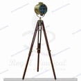 thumbnail image 3 of Brass nautical antique finish wooden tripod floor lamp LED lighting home decor, 3 of 5