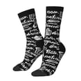 thumbnail image 2 of Uemuo Pasta Bacon Pattern Women's Crew Socks, Soft Durable Breathable Moisture-Wicking with Odor Control Cotton socks, 2 of 9