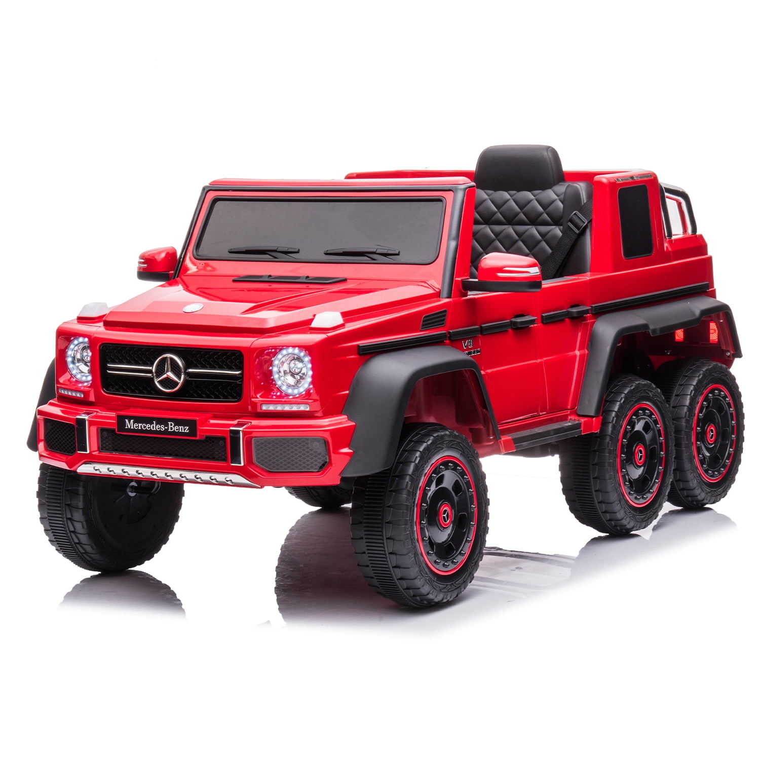 CIPACHO 24V Kids Ride On Cars, Licensed Mercedes-Benz Electric Car for Kids with 6 Wheel Shock Absorber, Remote and Leather Seat, Red CIPACHO 24V Kids Ride On Cars, Licensed Mercedes-Benz Electric Car for Kids with 6 Wheel Shock Absorber, Remote and Leather Seat, Red