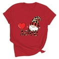thumbnail image 4 of qucoqpe Women's Valentine's Day Tops Love Heart Printed Tee Crew Neck Short Sleeve T-shirs, 4 of 5