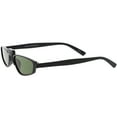 thumbnail image 3 of Geometric Rectangle Sunglasses Raised Nose Bridge Neutral Colored Lens 52mm (Black / Green), 3 of 4