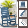 thumbnail image 5 of JUSTLET Outdoor Rocking Chair with Footrest, High Back HDPE Oversized Adirondack Slat Rocker for Patio,Garden,Lawn,Balcony, Navy Blue, 5 of 11