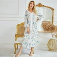 thumbnail image 2 of Chemise de Nuit Imprimée pour Femmes Manches Longues Pyjamas Décontractés Vêtements de Maison, 2 of 8