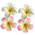thumbnail image 1 of Pinzas para flores para el cabello 4 piezas 7 cm Blanco y rosa Frangipani hawaiano Plumeria Cabeza de espuma Flor Fiesta Playa Pinza para el cabello Flor Pinzas para el cabello hawaianas, 1 of 5
