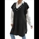 thumbnail image 3 of Vestido Tipo Suéter con Cuello en V y Cuentas para Mujer, Holgado, Tipo Chaleco, de Punto. Negro Talla Única, 3 of 8