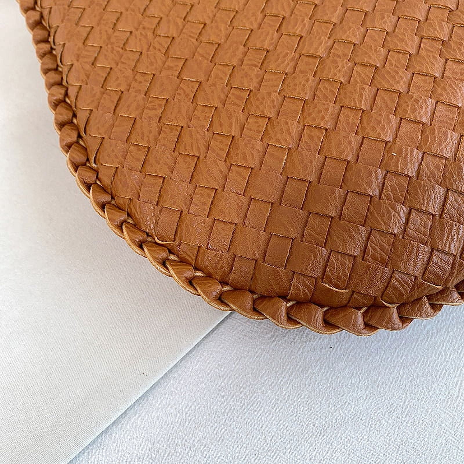 Woven Leather Bag Handbag High Quality Black Gray Blue Pink Brown Shoulder Tote Bag for Women