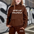 thumbnail image 5 of Sweat Suits for Girls Hoodie and Sweatpants Set Winter Girls Outfits Tracksuit Cozy Warm Jogger Pants Hoodie Top With Cute Print Designs for Toddler and Youth Kids Outdoor Play, 5 of 5