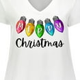 thumbnail image 4 of Inktastic Merry Christmas Rainbow Holiday Lights Women's Plus Size V-Neck T-Shirt, 4 of 5