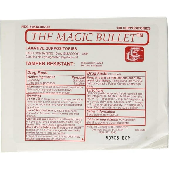 Magic Bullet Suppository, 5 Count