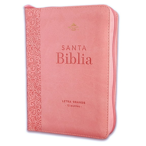 Biblia para Mujer con Cierre Portatil 12 puntos RV1960 imit piel rosa floral