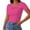 Hot Pink, variant on Womens Cutout Tops Fashion Sexy Short Sleeve Lightweight Slim Fitted Tops Tshirts