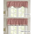 thumbnail image 4 of Country Star Berry Retro Red Plaid Window Curtain Kitchen Cabinet Coffee Tie-Up Valance Curtain Rod Pocket Short Curtain, 4 of 6