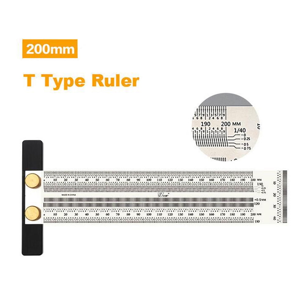 Precision Scale Ruler T-type Hole Ruler Stainless Woodworking Measuring Tool 
