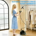 thumbnail image 3 of Beddle Steamer for Clothes with Stand,1500W Powerful Garment Steamer with Roll Wheels, 1.7 L Water Tank,Auto Shut-off, 3 of 8