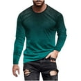 thumbnail image 2 of Blusas y camisas de manga larga con cuello redondo para hombre, blusa informal de manga larga con cuello redondo y estampado, blusa de poliéster para hombre, 2 of 4