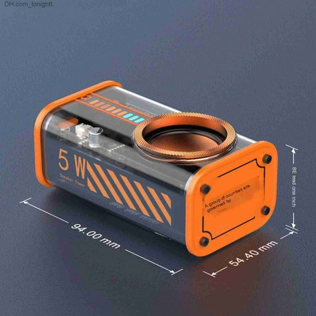 PEONAVET Mech Bluetooth Mech Bluetooth Transparent Bluetooth Speaker Mini Audio Style Small Portable Surround Subwoofer RGB Sound Box