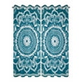 thumbnail image 2 of nqOlkjepod Outdoor Curtains for Patio Waterproof, Teal Boho Outdoor Privacy Panels Grommet, Ethnic Chic Rustic Abstract Floral Aesthetic Blackout Outside Curtains for Porch/Cabana 54"x95", 2 Panels, 2 of 8