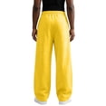 thumbnail image 5 of Men's Baggy Sweatpants Wide Leg Lounge Cotton Casual Jogging Pants With Pockets | High Waist Drawstring,Open Bottom,Workout Athletic Outfits Yellow 3XL, 5 of 7