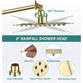 thumbnail image 4 of All Metal Dual Square Shower Head Combo, Rain Shower Head with Handheld Shower Wand and Extra Long Flexible Hose (Polished Brass), 4 of 8