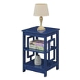 thumbnail image 3 of Convenience Concepts Table d'Appoint Town Square avec Étagères en Bois Bleu Cobalt, 3 of 7