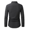 thumbnail image 2 of RUTAYY Men's Shirts Casual Business Long Sleeve Slim Fit Solid Color Turndown Collar Button Down Breathable Fashion Beach Blouse, 2 of 3