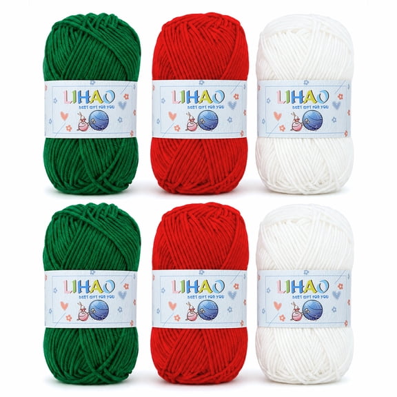 Naler 6 Skeins Yarn for Knitting Christmas Themed Yarn for DIY Xmas Crochet Crafts, Easy for Crochet & Knitting, 100% Acrylic, 50g